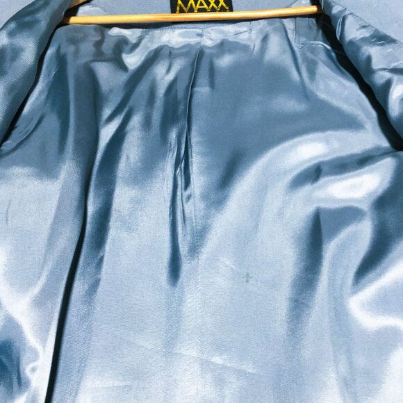 Women's Maxx Meren Wool Cashmere Pea Coat Sz 10 Light Blue Double Breasted Coat - Picture 4 of 6